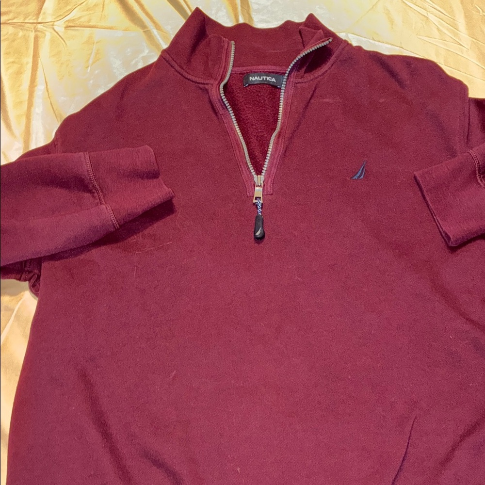 Nautica Maroon Half-Zip Sweater